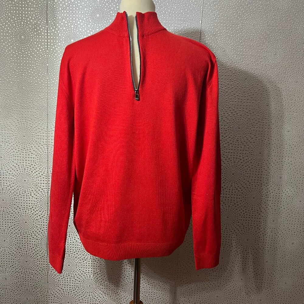 Louis Castel Unisex Orange Mock Neck Long Sleeve Pullover Sweater Size 105 US L